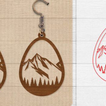 Intra απο ξύλο plywood  Χρώμα wenge 3mm-4mm πάχος - Σκουλαρίκι Mountain Lasercut BNDLE 12 Δίασταση 3x3 cm INTRAFABR-102035080 - Image 13