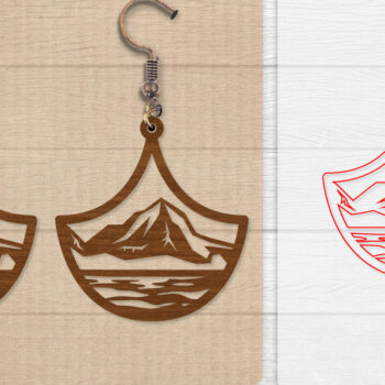 Intra απο ξύλο plywood  Χρώμα wenge 3mm-4mm πάχος - Σκουλαρίκι Mountain Lasercut BNDLE 12 Δίασταση 3x3 cm INTRAFABR-102035090 - Image 10