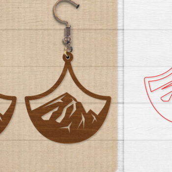 Intra απο ξύλο plywood  Χρώμα wenge 3mm-4mm πάχος - Σκουλαρίκι Mountain Lasercut BNDLE 12 Δίασταση 3x3 cm INTRAFABR-102035090 - Image 11