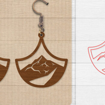 Intra απο ξύλο plywood  Χρώμα wenge 3mm-4mm πάχος - Σκουλαρίκι Mountain Lasercut BNDLE 12 Δίασταση 3x3 cm INTRAFABR-102035090 - Image 12