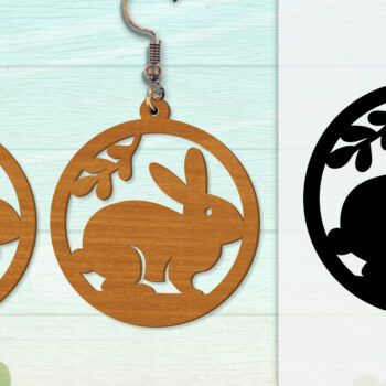 Intra απο ξύλο plywood Χρώμα wenge 3mm-4mm πάχος - Σκουλαρίκι Rabbit Lasercut | Καλό Πάσχα Δίασταση 3x3 cm INTRAFABR-102035110 - Image 5