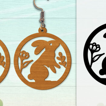 Intra απο ξύλο plywood Χρώμα wenge 3mm-4mm πάχος - Σκουλαρίκι Rabbit Lasercut | Καλό Πάσχα Δίασταση 3x3 cm INTRAFABR-102035110 - Image 8