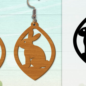 Intra απο ξύλο plywood Χρώμα wenge 3mm-4mm πάχος - Σκουλαρίκι Rabbit Lasercut | Καλό Πάσχα Δίασταση 3x3 cm INTRAFABR-102035118 - Image 4