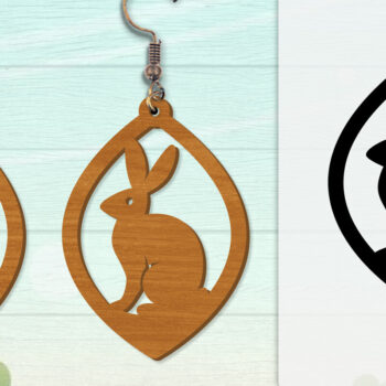 Intra απο ξύλο plywood Χρώμα wenge 3mm-4mm πάχος - Σκουλαρίκι Rabbit Lasercut | Καλό Πάσχα Δίασταση 3x3 cm INTRAFABR-102035118 - Image 6