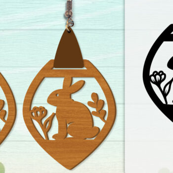 Intra απο ξύλο plywood Χρώμα wenge 3mm-4mm πάχος - Σκουλαρίκι Rabbit Lasercut | Καλό Πάσχα Δίασταση 3x3 cm INTRAFABR-102035127 - Image 4