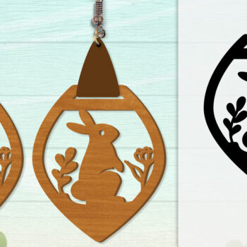 Intra απο ξύλο plywood Χρώμα wenge 3mm-4mm πάχος - Σκουλαρίκι Rabbit Lasercut | Καλό Πάσχα Δίασταση 3x3 cm INTRAFABR-102035127 - Image 7