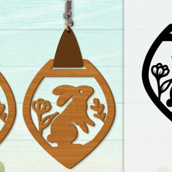 Intra απο ξύλο plywood Χρώμα wenge 3mm-4mm πάχος - Σκουλαρίκι Rabbit Lasercut | Καλό Πάσχα Δίασταση 3x3 cm INTRAFABR-102035127 - Image 8