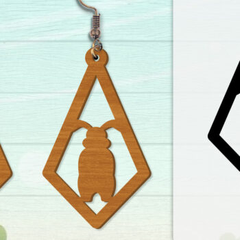 Intra απο ξύλο plywood Χρώμα wenge 3mm-4mm πάχος - Σκουλαρίκι Rabbit Lasercut | Καλό Πάσχα Δίασταση 3x3 cm INTRAFABR-102035057 - Image 3