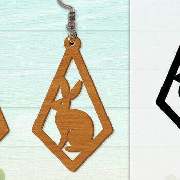 Intra απο ξύλο plywood Χρώμα wenge 3mm-4mm πάχος - Σκουλαρίκι Rabbit Lasercut | Καλό Πάσχα Δίασταση 3x3 cm INTRAFABR-102035057 - Image 6