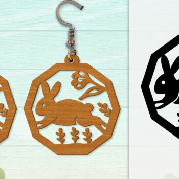 Intra απο ξύλο plywood Χρώμα wenge 3mm-4mm πάχος - Σκουλαρίκι Rabbit Lasercut | Καλό Πάσχα Δίασταση 3x3 cm INTRAFABR-47361868 - Image 9