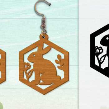 Intra απο ξύλο plywood Χρώμα wenge 3mm-4mm πάχος - Σκουλαρίκι Rabbit Lasercut | Καλό Πάσχα Δίασταση 3x3 cm INTRAFABR-42712476 - Image 4