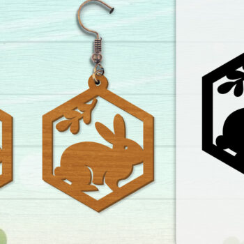 Intra απο ξύλο plywood Χρώμα wenge 3mm-4mm πάχος - Σκουλαρίκι Rabbit Lasercut | Καλό Πάσχα Δίασταση 3x3 cm INTRAFABR-42712476 - Image 5