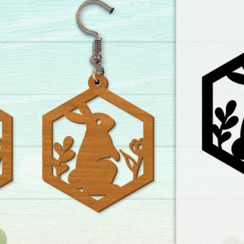 Intra απο ξύλο plywood Χρώμα wenge 3mm-4mm πάχος - Σκουλαρίκι Rabbit Lasercut | Καλό Πάσχα Δίασταση 3x3 cm INTRAFABR-42712476 - Image 7