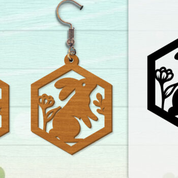 Intra απο ξύλο plywood Χρώμα wenge 3mm-4mm πάχος - Σκουλαρίκι Rabbit Lasercut | Καλό Πάσχα Δίασταση 3x3 cm INTRAFABR-42712476 - Image 8