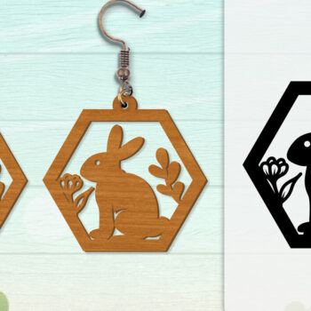 Intra απο ξύλο plywood Χρώμα wenge 3mm-4mm πάχος - Σκουλαρίκι Rabbit Lasercut | Καλό Πάσχα Δίασταση 3x3 cm INTRAFABR-47712279 - Image 4