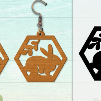 Intra απο ξύλο plywood Χρώμα wenge 3mm-4mm πάχος - Σκουλαρίκι Rabbit Lasercut | Καλό Πάσχα Δίασταση 3x3 cm INTRAFABR-47712279 - Image 5