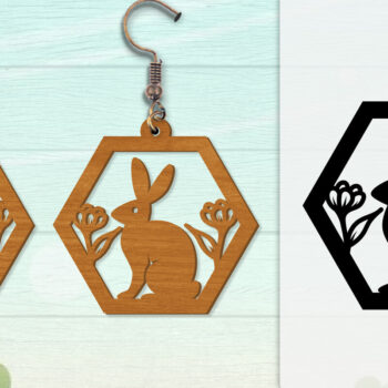 Intra απο ξύλο plywood Χρώμα wenge 3mm-4mm πάχος - Σκουλαρίκι Rabbit Lasercut | Καλό Πάσχα Δίασταση 3x3 cm INTRAFABR-47712279 - Image 6