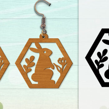 Intra απο ξύλο plywood Χρώμα wenge 3mm-4mm πάχος - Σκουλαρίκι Rabbit Lasercut | Καλό Πάσχα Δίασταση 3x3 cm INTRAFABR-47712279 - Image 7