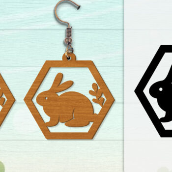 Intra απο ξύλο plywood Χρώμα wenge 3mm-4mm πάχος - Σκουλαρίκι Rabbit Lasercut | Καλό Πάσχα Δίασταση 3x3 cm INTRAFABR-47712279 - Image 9