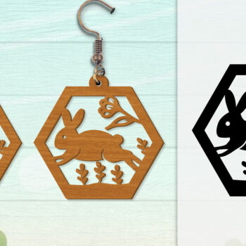 Intra απο ξύλο plywood Χρώμα wenge 3mm-4mm πάχος - Σκουλαρίκι Rabbit Lasercut | Καλό Πάσχα Δίασταση 3x3 cm INTRAFABR-47712279 - Image 10