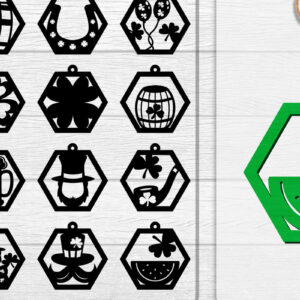 Intra απο ξύλο plywood  Χρώμα wenge 3mm-4mm πάχος - Σκουλαρίκια St Patrick's Day Lasercut BUNDLE Δίασταση 3x3 cm INTRAFABR-104357365