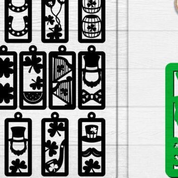 Intra απο ξύλο plywood  Χρώμα wenge 3mm-4mm πάχος - Σκουλαρίκια St Patrick's Day Lasercut BUNDLE Δίασταση 3x3 cm INTRAFABR-32688657 - Image 1