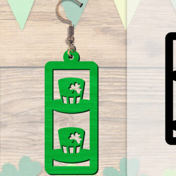 Intra απο ξύλο plywood  Χρώμα wenge 3mm-4mm πάχος - Σκουλαρίκια St Patrick's Day Lasercut BUNDLE Δίασταση 3x3 cm INTRAFABR-32688657 - Image 2