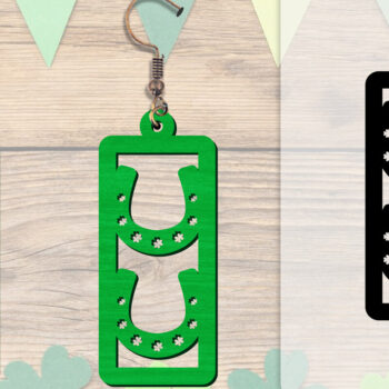 Intra απο ξύλο plywood  Χρώμα wenge 3mm-4mm πάχος - Σκουλαρίκια St Patrick's Day Lasercut BUNDLE Δίασταση 3x3 cm INTRAFABR-32688657 - Image 4