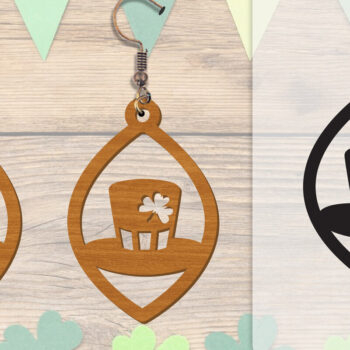 Intra απο ξύλο plywood Χρώμα wenge 3mm-4mm πάχος - Σκουλαρίκια St Patrick's Day Lasercut BUNDLE Δίασταση 3x3 cm INTRAFABR-36624941 - Image 2