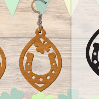 Intra απο ξύλο plywood Χρώμα wenge 3mm-4mm πάχος - Σκουλαρίκια St Patrick's Day Lasercut BUNDLE Δίασταση 3x3 cm INTRAFABR-36624941 - Image 4