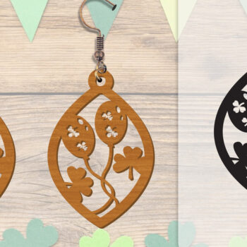 Intra απο ξύλο plywood Χρώμα wenge 3mm-4mm πάχος - Σκουλαρίκια St Patrick's Day Lasercut BUNDLE Δίασταση 3x3 cm INTRAFABR-36624941 - Image 14