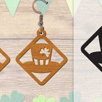 Intra απο ξύλο plywood Χρώμα wenge 3mm-4mm πάχος - Σκουλαρίκια St Patrick's Day Lasercut BUNDLE Δίασταση 3x3 cm INTRAFABR-36624930 - Image 2