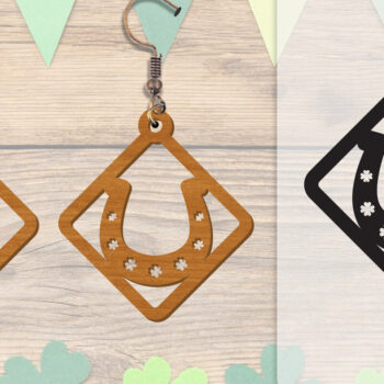 Intra απο ξύλο plywood Χρώμα wenge 3mm-4mm πάχος - Σκουλαρίκια St Patrick's Day Lasercut BUNDLE Δίασταση 3x3 cm INTRAFABR-36624930 - Image 4