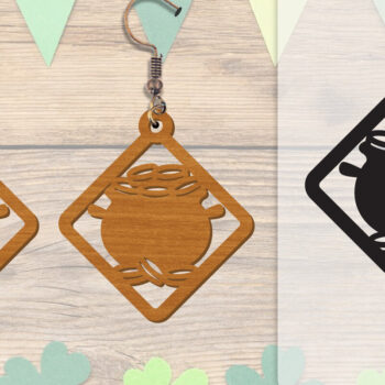 Intra απο ξύλο plywood Χρώμα wenge 3mm-4mm πάχος - Σκουλαρίκια St Patrick's Day Lasercut BUNDLE Δίασταση 3x3 cm INTRAFABR-36624930 - Image 5