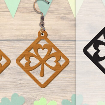 Intra απο ξύλο plywood Χρώμα wenge 3mm-4mm πάχος - Σκουλαρίκια St Patrick's Day Lasercut BUNDLE Δίασταση 3x3 cm INTRAFABR-36624930 - Image 6