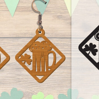 Intra απο ξύλο plywood Χρώμα wenge 3mm-4mm πάχος - Σκουλαρίκια St Patrick's Day Lasercut BUNDLE Δίασταση 3x3 cm INTRAFABR-36624930 - Image 9