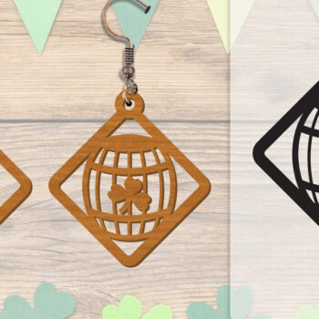 Intra απο ξύλο plywood Χρώμα wenge 3mm-4mm πάχος - Σκουλαρίκια St Patrick's Day Lasercut BUNDLE Δίασταση 3x3 cm INTRAFABR-36624930 - Image 15