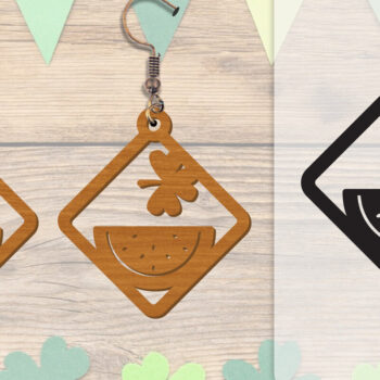 Intra απο ξύλο plywood Χρώμα wenge 3mm-4mm πάχος - Σκουλαρίκια St Patrick's Day Lasercut BUNDLE Δίασταση 3x3 cm INTRAFABR-36624930 - Image 16