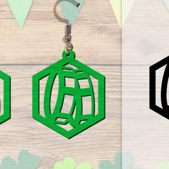 Intra απο ξύλο plywood Χρώμα wenge 3mm-4mm πάχος - Σκουλαρίκια St Patrick's Day Lasercut BUNDLE Δίασταση 3x3 cm INTRAFABR-89843024 - Image 3