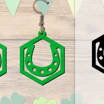 Intra απο ξύλο plywood Χρώμα wenge 3mm-4mm πάχος - Σκουλαρίκια St Patrick's Day Lasercut BUNDLE Δίασταση 3x3 cm INTRAFABR-89843024 - Image 4