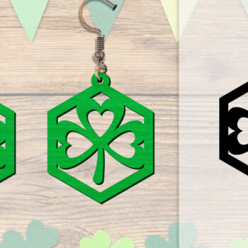 Intra απο ξύλο plywood Χρώμα wenge 3mm-4mm πάχος - Σκουλαρίκια St Patrick's Day Lasercut BUNDLE Δίασταση 3x3 cm INTRAFABR-89843024 - Image 6