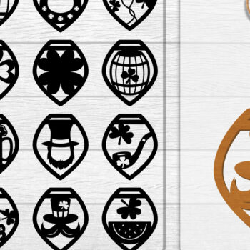 Intra απο ξύλο plywood Χρώμα wenge 3mm-4mm πάχος - Σκουλαρίκια St Patrick's Day Lasercut BUNDLE Δίασταση 3x3 cm INTRAFABR-89843077 - Image 1