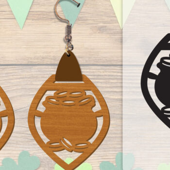 Intra απο ξύλο plywood Χρώμα wenge 3mm-4mm πάχος - Σκουλαρίκια St Patrick's Day Lasercut BUNDLE Δίασταση 3x3 cm INTRAFABR-89843077 - Image 5