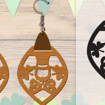 Intra απο ξύλο plywood Χρώμα wenge 3mm-4mm πάχος - Σκουλαρίκια St Patrick's Day Lasercut BUNDLE Δίασταση 3x3 cm INTRAFABR-89843077 - Image 12