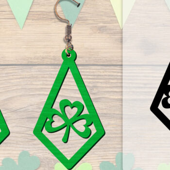 Intra απο ξύλο plywood Χρώμα wenge 3mm-4mm πάχος - Σκουλαρίκια St Patrick's Day Lasercut BUNDLE Δίασταση 3x3 cm INTRAFABR-89843101 - Image 6