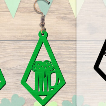 Intra απο ξύλο plywood Χρώμα wenge 3mm-4mm πάχος - Σκουλαρίκια St Patrick's Day Lasercut BUNDLE Δίασταση 3x3 cm INTRAFABR-89843101 - Image 9