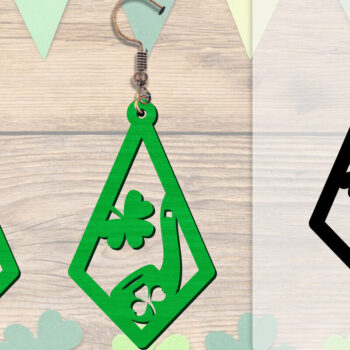 Intra απο ξύλο plywood Χρώμα wenge 3mm-4mm πάχος - Σκουλαρίκια St Patrick's Day Lasercut BUNDLE Δίασταση 3x3 cm INTRAFABR-89843101 - Image 17