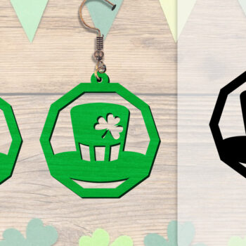 Intra απο ξύλο plywood Χρώμα wenge 3mm-4mm πάχος - Σκουλαρίκια St Patrick's Day Lasercut BUNDLE Δίασταση 3x3 cm INTRAFABR-89843112 - Image 2