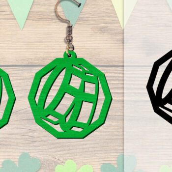 Intra απο ξύλο plywood Χρώμα wenge 3mm-4mm πάχος - Σκουλαρίκια St Patrick's Day Lasercut BUNDLE Δίασταση 3x3 cm INTRAFABR-89843112 - Image 3