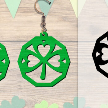 Intra απο ξύλο plywood Χρώμα wenge 3mm-4mm πάχος - Σκουλαρίκια St Patrick's Day Lasercut BUNDLE Δίασταση 3x3 cm INTRAFABR-89843112 - Image 6